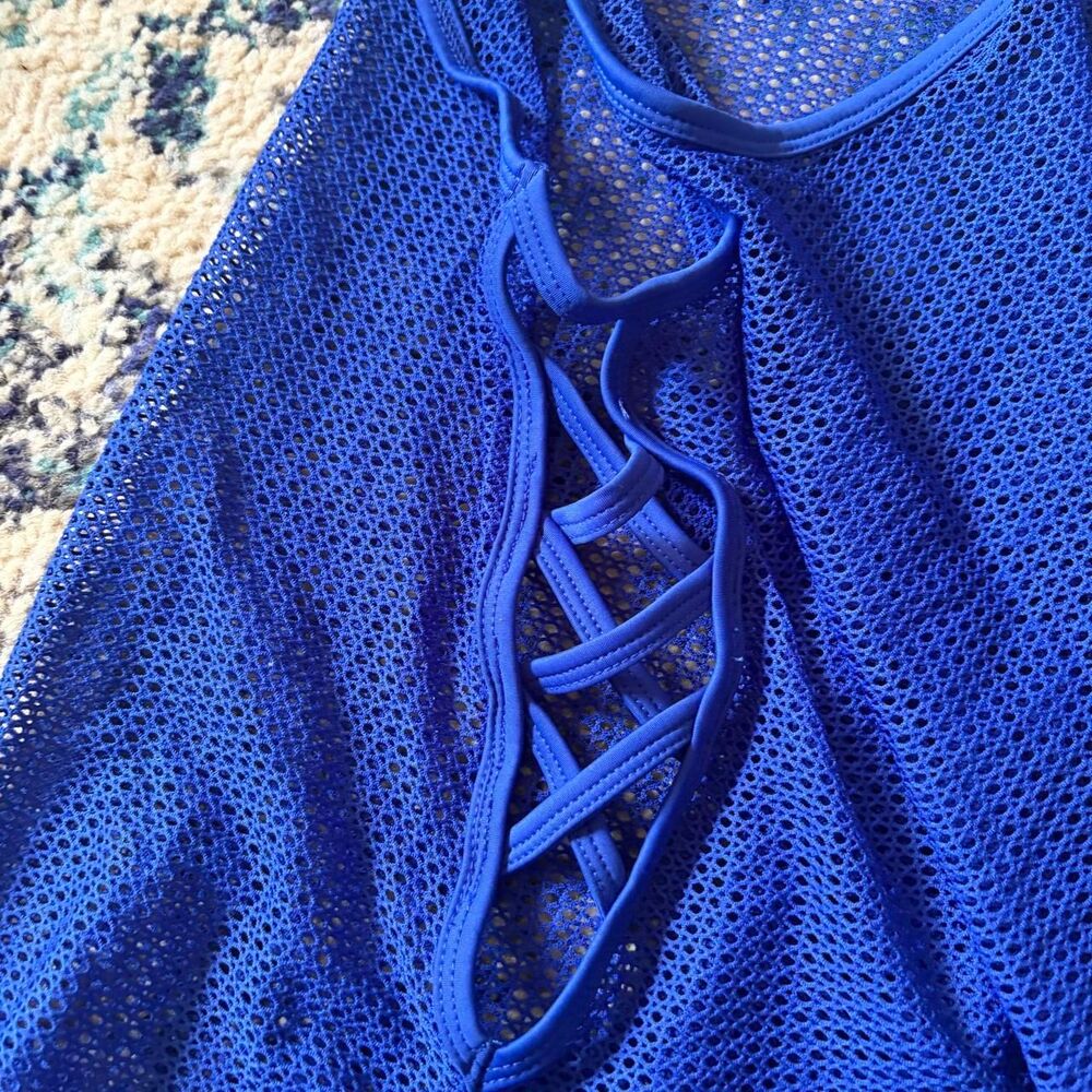 Endless‎ summer Women's Blue Tank Top Size Medium mesh activewear - Picture 5 of 7